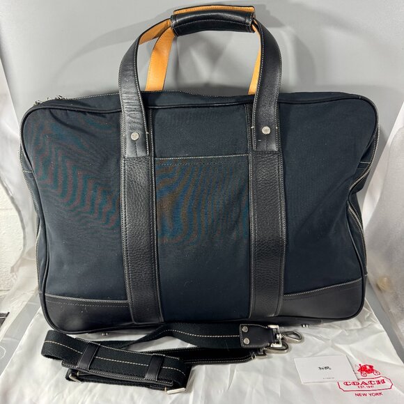 Authentic Coach #5028 Nylon Leather Trimmed Luggage Weekend Bag - Picture 1 of 12